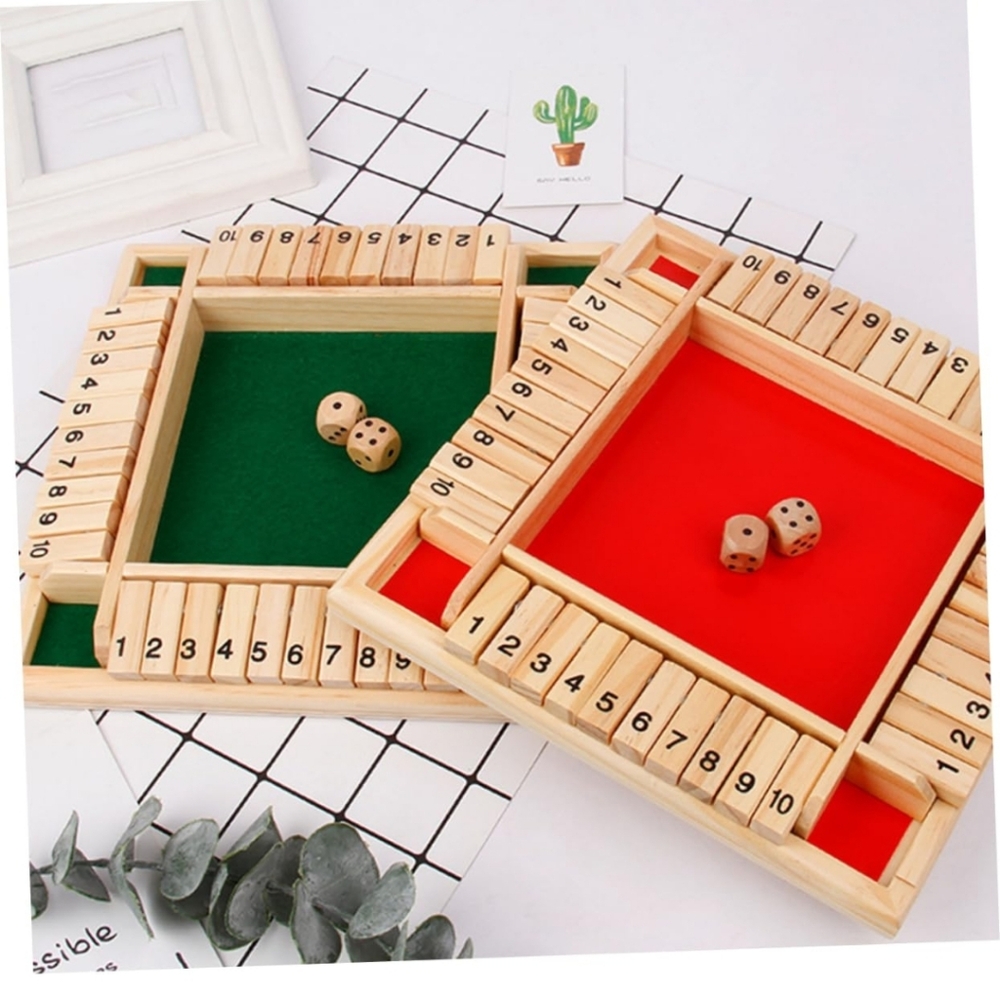 Set Wooden Drinking Game Board with Dice